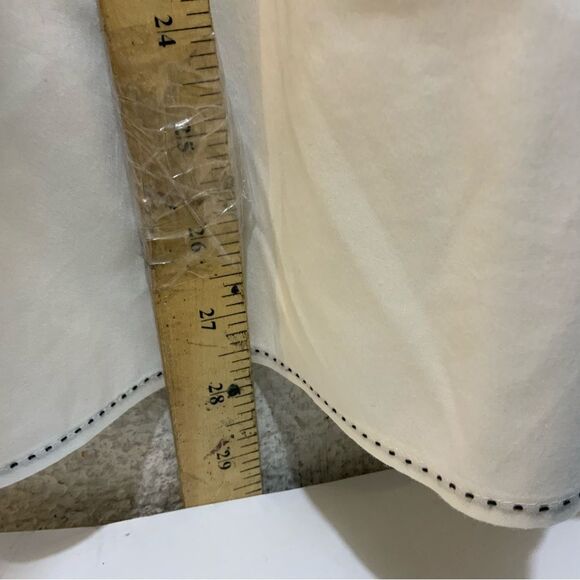 NWOT Foxcroft New York white button down blouse with black stitches size 6 - Picture 6 of 8